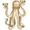 9" Gold Polystone Textured Octopus Candelabra with Tentacle Candle Slots